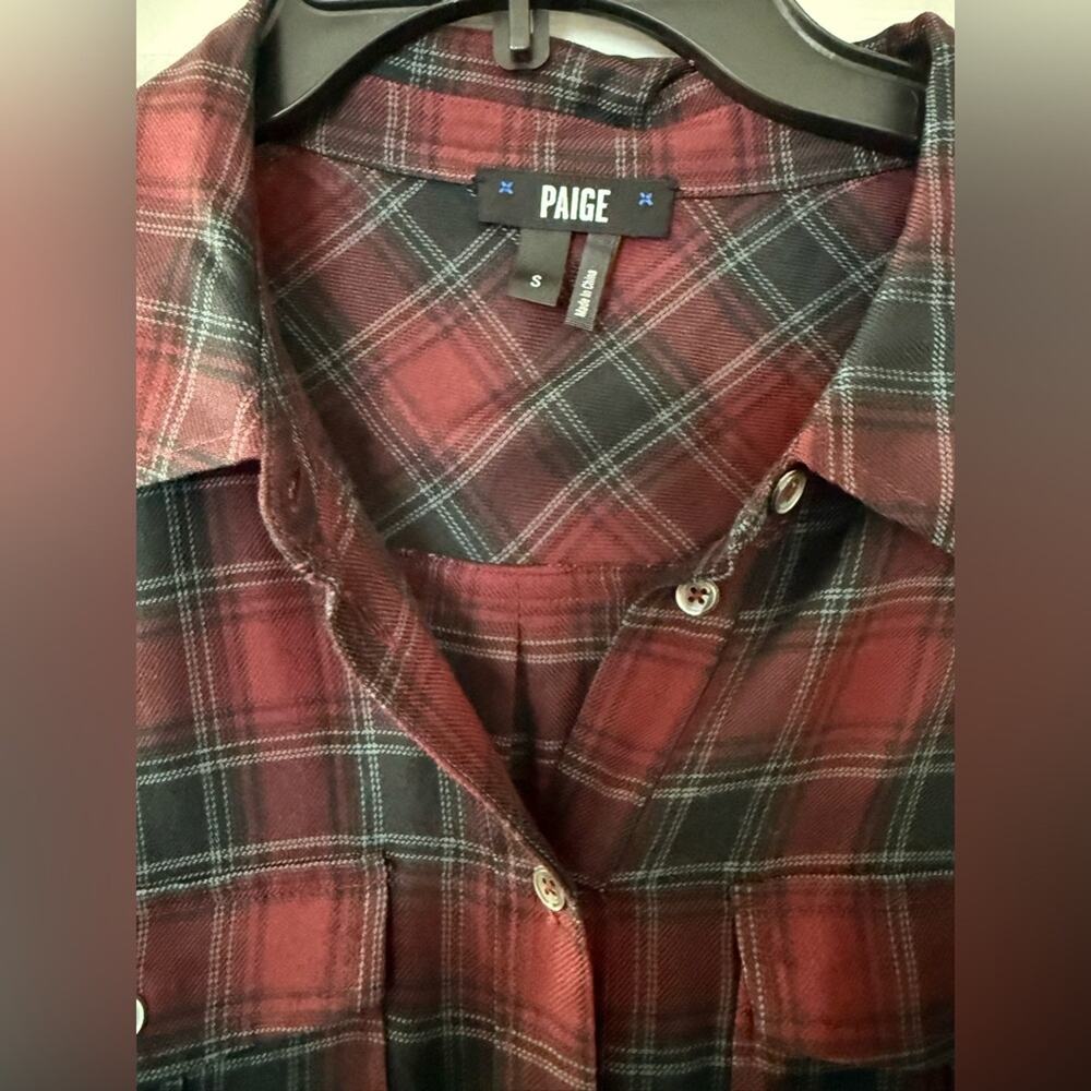 Paige Black label plaid button down shirt size small - Picture 3 of 8